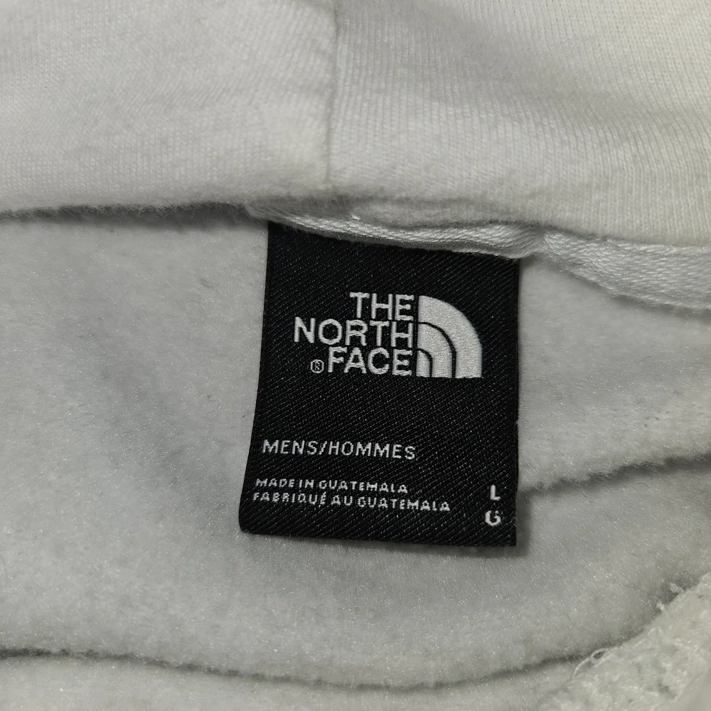 The North Face White Hoodie with Black Logo Size L